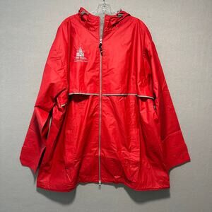 Disney Parks Magic Kingdom Leadership Team New Englander Rain Jacket 2XL Red